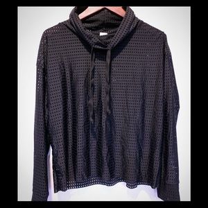NWT Mesh cowl neck pullover